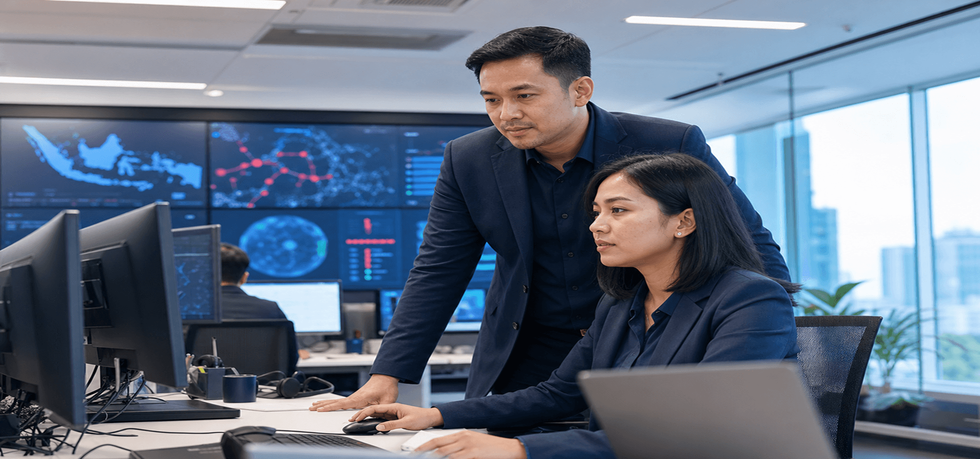 Tim TIF CSIRT menganalisis insiden keamanan siber di Security Operations Center